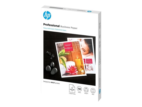 HP Professional - Matto - A4 (210 x 297 mm) - 180 g/m² - 150 ark fotopapir - Deskjet 15XX, Ink Advantage 27XX; Officejet 80XX, 9012; Photosmart B11...