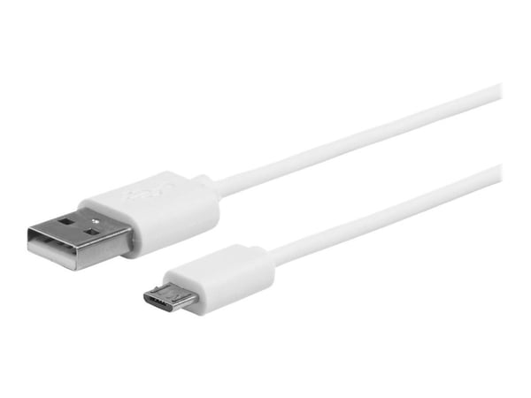 eSTUFF - USB-kabel - Micro-USB Type A (hann) til USB (hann) - 1 m - hvit