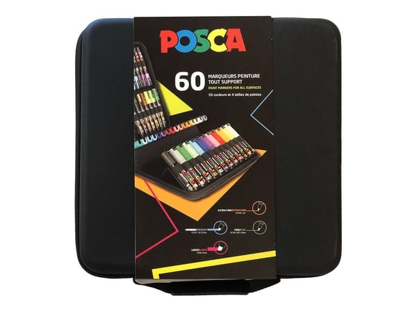 Uni Posca 60 assorted colours in case.