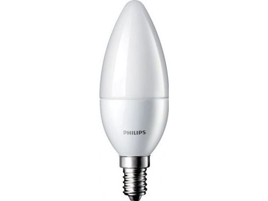 Philips CorePro LEDcandle - LED-lyspære - form: B35 - mattslipt finish - E14 - 5.5 W (ekvivalent 40 W) - klasse A+ - varmt hvitt lys - 2700 K