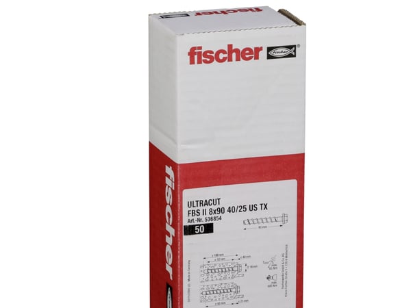 Fischer 536854, Skru, Betong, Generell nytte, Pozidriv, TX40, Rustfritt stål