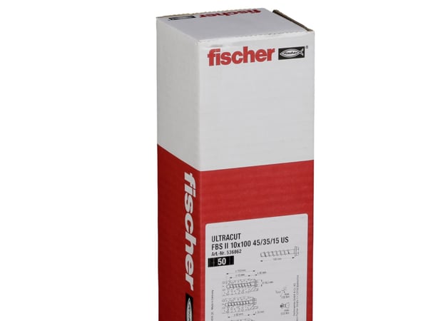 Fischer 536862, Skru, Betong, Heks, Rustfritt stål, 100 mm, 50 stykker