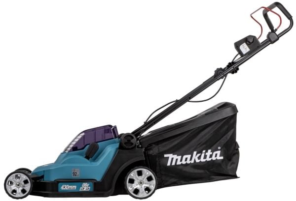 Makita DLM432Z, 575 m², 43 cm, 2 cm, 7,5 cm, 50 L, 4 hjul - SOLO
