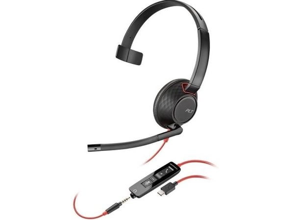 Poly Blackwire C5210 USB-C - 5200 Series - hodesett - on-ear - kablet - 3,5 mm jakk, USB-C