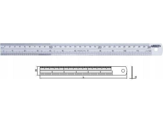 Insize målelineal i metall MLPD L-500 mm 20" (7110-500)