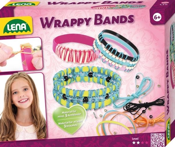 Lena Wrappy Bands, Smykkesett til å lage armbånd for barn, 6 år, Flerfarget