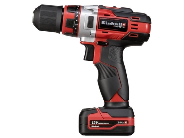 Einhell TE-CD 1, Borr med pistolgrepp, utan nyckel, Svart, Röd, 2, 20, 1400 RPM, 1 cm
