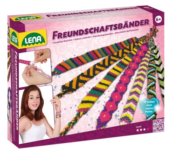 Lena Friendship bracelets, big, Smykkesett til å lage armbånd for barn, 6 år, Flerfarget