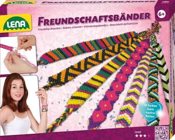 Lena Friendship bracelets, big, Smykkesett til å lage armbånd for barn, 6 år, Flerfarget