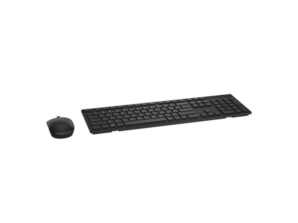 DELL KM636, Full størrelse (100 og), Trådløs, RF kabel-fri, QWERTY, Sort, Mus inkludert