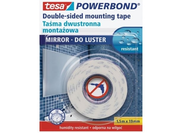 Tesa dobbeltsidig speiltape 19 mm x 1,5 m 1114-203