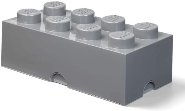 Room Copenhagen LEGO oppbevaringskloss 8 med oppbevaringsboks (grå)