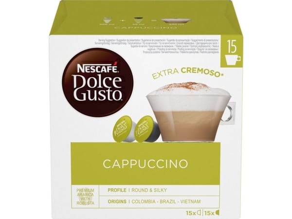 NESCAFÉ Dolce Gusto CAPPUCCINO - Kaffe- og melkekapselsett - 30 stk. - arabica, robusta