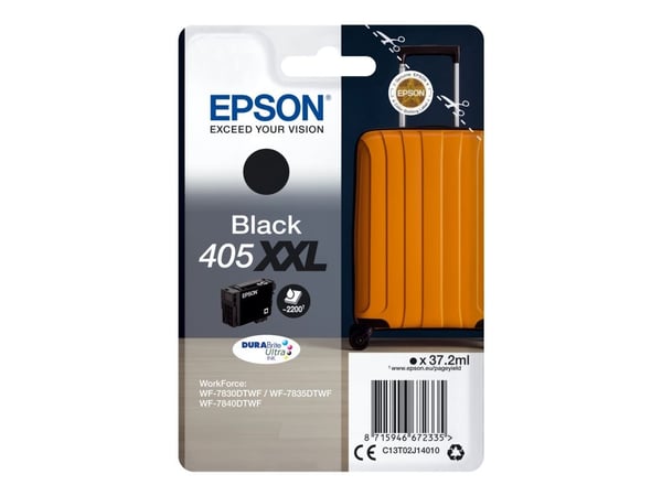 Alkuperäinen Epson 405XXL mustepatruuna - 37,2 ml - musta