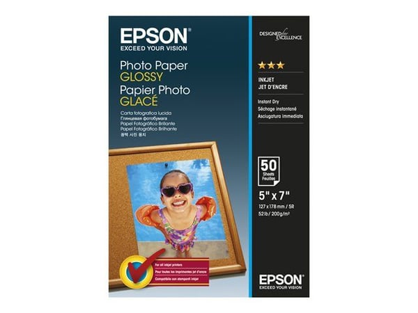 Epson - Blank - 127 x 178 mm - 200 g/m² - 50 ark fotopapir - for EcoTank ET-2750, 2751, 2756, 2850, 2851, 2856, 4750, 4850; Expression Home HD XP-1...