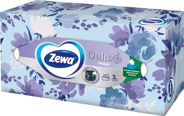 Zewa Engangslommetørklær ZEWA Deluxe, 3-lags, 90 stk, i eske