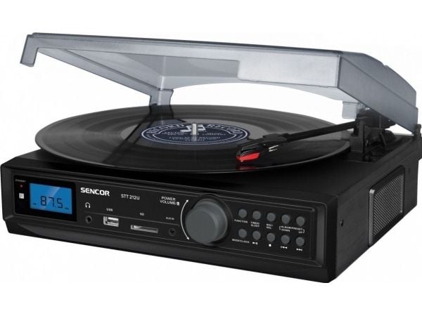 Sencor platespiller STT 212U platespiller Digital FM-tuner, USB/SD, MP3, BT (STT 212U) - UBSECFSTT212UBK