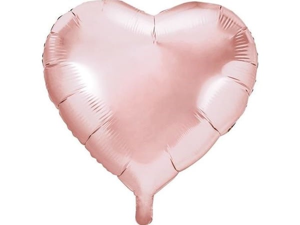 PartyDeco FB23M-019R-KARTON, Rosegull, Hjerteformet, Folie, Kjærlighet, 61 cm, 50 stykker