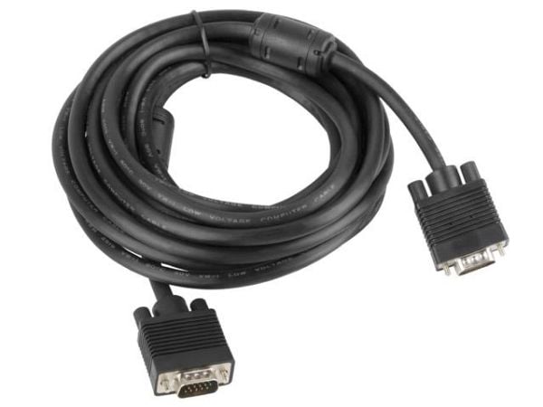 Lanberg - VGA-kabel - HD-15 (VGA) (hann) til HD-15 (VGA) (hunn) - 5 m - tommelskruer, 1080p-støtte - svart