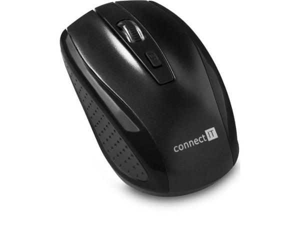 Connect IT CI-1223, Ambidextrous, RF Trådlös, 1600 DPI, Svart