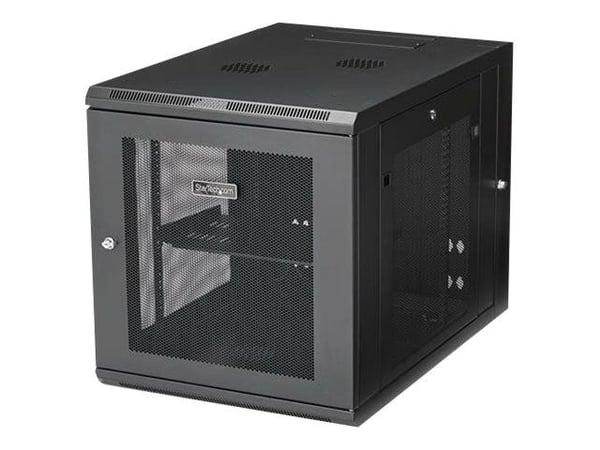 Startech 12U 19" Wall Mount Network Cabinet, 4 Post 24" Deep Hinged Server Room Data Cabinet- Locking Computer Equipment Enclosure with Shelf, Flex...