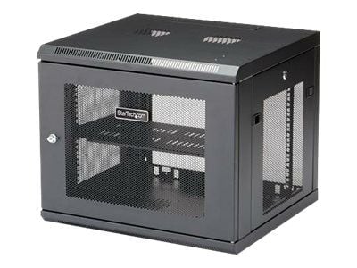 StarTech.com 9U väggmonterat serverrackskåp - upp till 19 tum (48,26 cm) djupt - Rackmonteringsskåp - väggmontering - svart - 9U