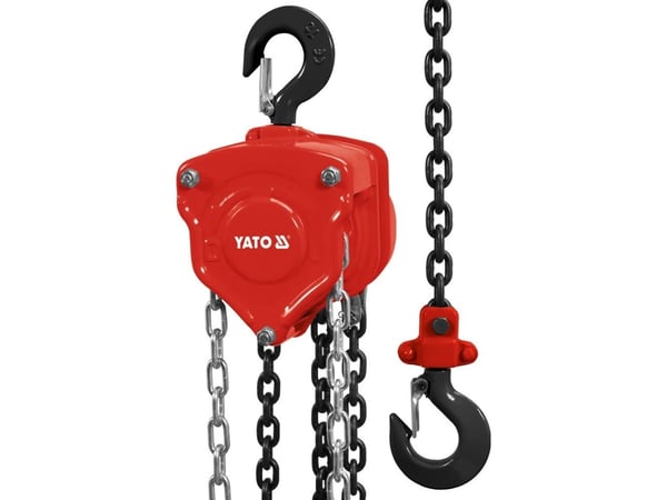 Yato YT-58953, Kedjehiss, 2000 kg, 3 m, 3 mm, Svart, Röd, Rostfritt stål, 17,5 kg