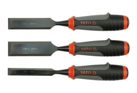 Yato YT-6280, Meiselsett, Kromvanadiumstål, Sort, Grå, Rød, Termoplastisk gummi (TPR), 16, 25, 32 mm