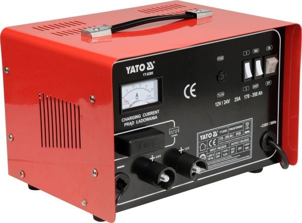 YATO-LADER MED STARTHJELP 25A 12V / 24V 170 - 350Ah