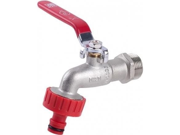 Perfexim uttaksventil 1/2" støpejern galvanisert med hurtigkobling til slange 3099 G1/2 PN10 DN15 8/32 (F301-009-0150-005)