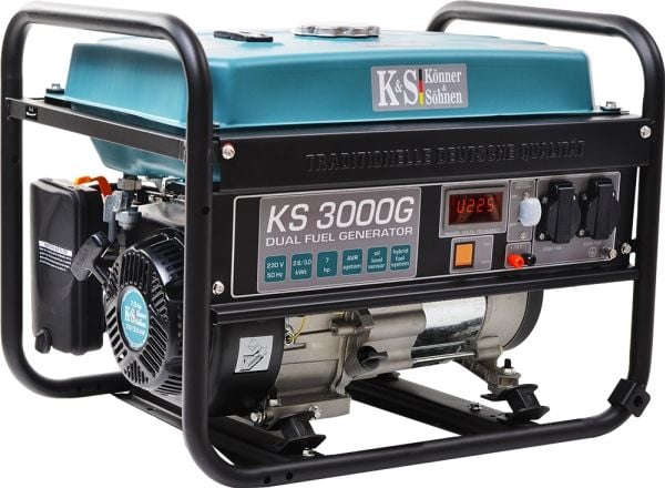 Könner & Söhnen hybrid (bensin/gass) generator 2,6kW 230V KS 3000 G