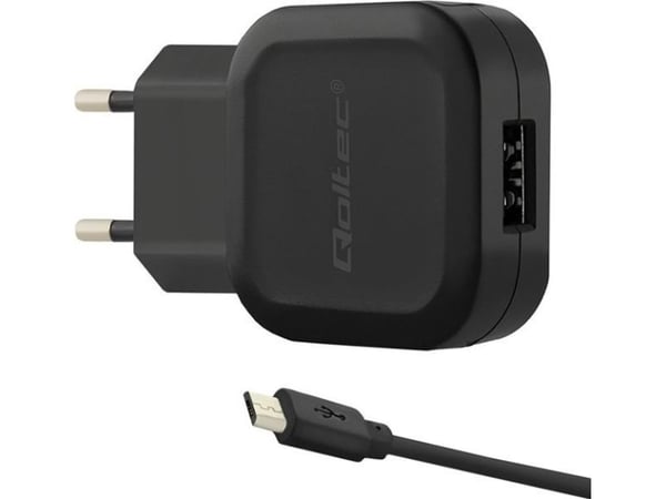 Qoltec 50195, Sisätila, AC, DC, USB, 5 V, 2,4 A, 1 m, Musta