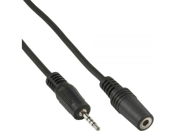 InLine 99308E, 2,5 mm, urosliitin, 3,5 mm, naarasliitin, 2 m, musta