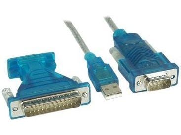 InLine 4043718014699, USB Type-A, D-Sub (DB-9), 1,8 m, Sininen, Läpinäkyvä, Valkoinen
