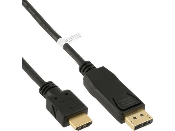 InLine 17186, 0,5 m, DisplayPort, HDMI, Hanstik, kultainen