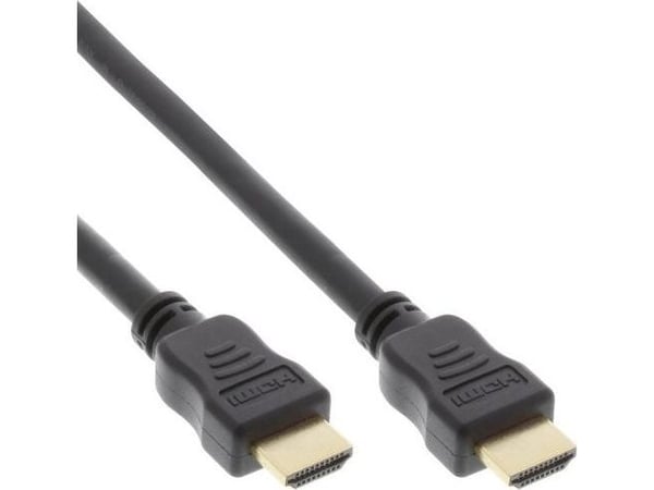 InLine - HDMI med Ethernet-kabel - HDMI (S) til HDMI (S) - 30 cm - trippel isolasjon - svart - støpt, 4K-støtte (17533P)