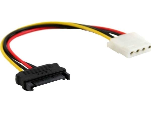 InLine 29669A, SATA 15-pin, 0,3 m, Hankjønn/hunkjønn, Rett, Rett, Flerfarget