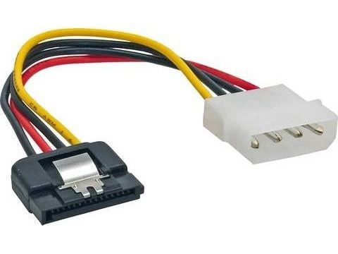 InLine 29670D, SATA 15-pin, Molex (4-pin), 0,3 m, Hankjønn/hankjønn, Rett, Rett