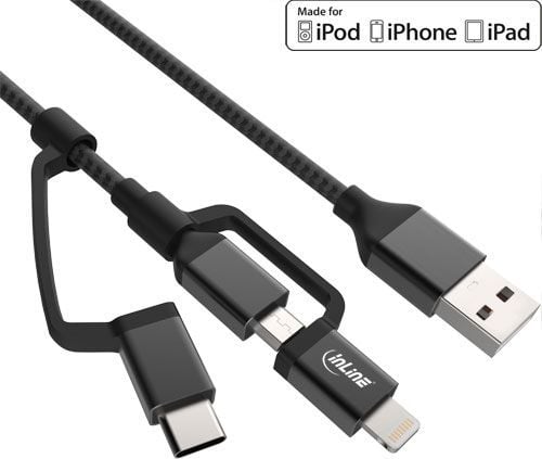 InLine 31415S, 1,5 m, USB A, Micro-USB B, Hanstik, Hanstik, Lajittelu