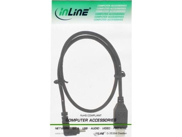 InLine 34103, 0,3 m, USB A, Mini-USB B, USB 2.0, Musta