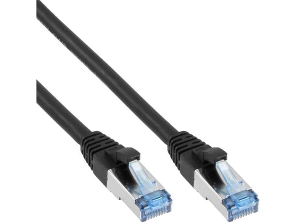 InLine 76815S, 15 m, Cat6a, S/FTP (S-STP), RJ-45, RJ-45, Svart