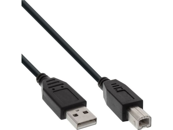 InLine 34503X, 0,3 m, USB A, USB B, USB 2.0, Svart