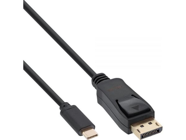 InLine 64121, 1 m, USB Type-C, DisplayPort, Hanstik, Hanstik, Guld