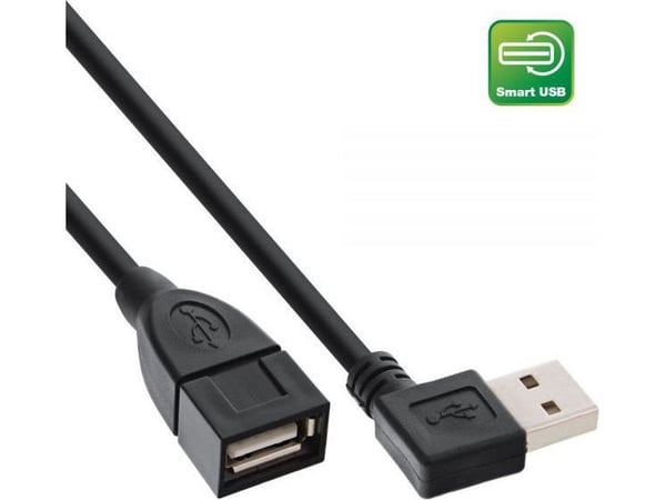 InLine USB A/USB A M/F 0.2m, 0,2 m, USB A, USB 2.0, uros/naaras, musta