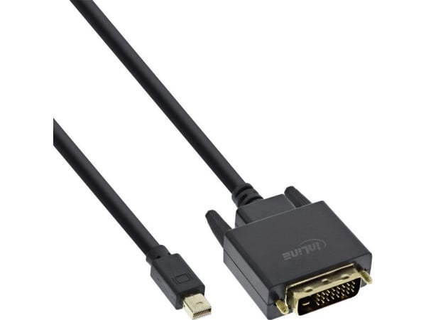 InLine 17223, 3 m, Mini DisplayPort, DVI-D, Hanstik, Hanstik, Hanstik, Guld
