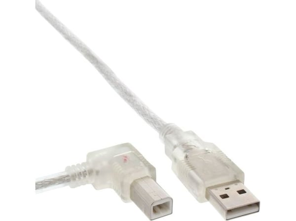 InLine 34516L, 0,3 m, USB A, USB B, USB 2.0, Transparent
