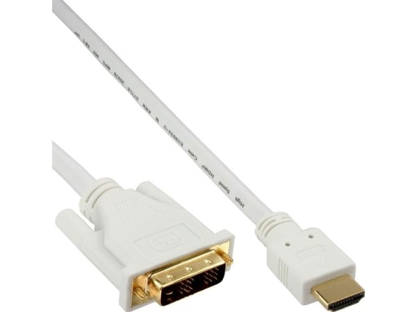 InLine 17665U, 5 m, DVI-D, HDMI, Gull, Hvit, Hankjønn/hankjønn