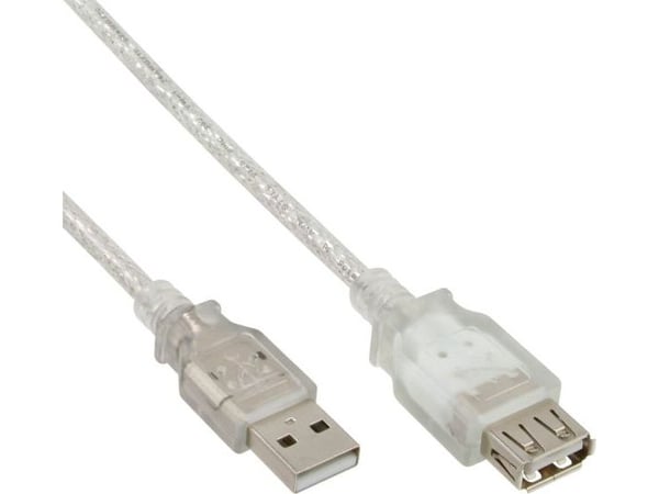 InLine 34650, 0,5 m, USB A, USB A, USB 2.0, Hankjønn/hunkjønn, Gjennomsiktig