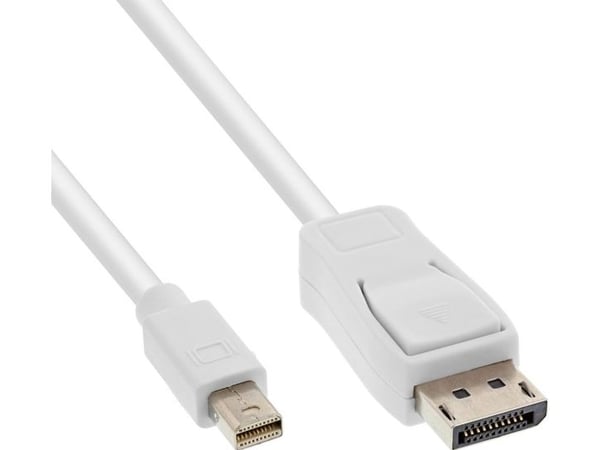 INLINE - DisplayPort-kabel - Mini DisplayPort (M) til DisplayPort (M) - DisplayPort 1.2 - 3 m - 4K-støtte - hvit
