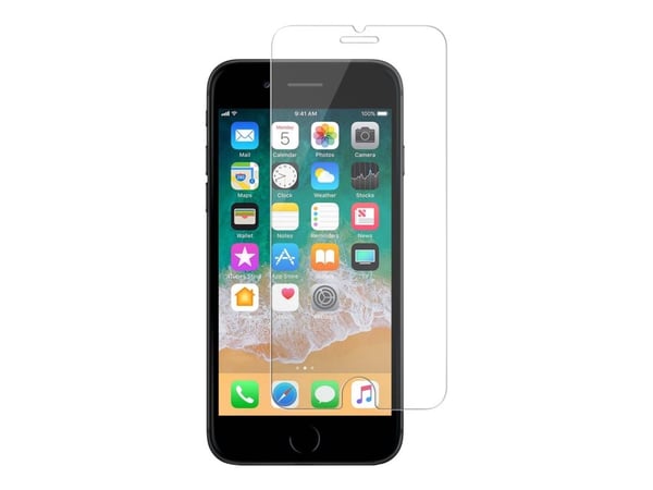 DELTACO SCRN-20IP9 - Skjermbeskyttelse for mobiltelefon - 2.5D - glass - krystallklar - for Apple iPhone SE (2nd generation)